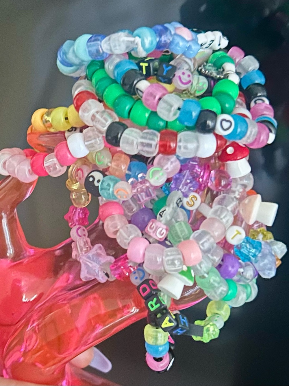 EDC LAS VEGAS HARD SUMMER RAVE KANDI MULTI 10 PACK CUSTOM PHRASES AVAILABLE